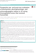 Cover page: Prospective pre- and post-race evaluation of biochemical, electrophysiologic, and echocardiographic indices in 30 racing thoroughbred horses that received furosemide