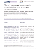 Cover page: Altered Hippocampal Morphology in Unmedicated Patients with Major Depressive Illness