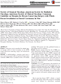 Cover page: Society of Surgical Oncology–American Society for Radiation Oncology–American Society of Clinical Oncology Consensus Guideline on Margins for Breast-Conserving Surgery with Whole-Breast Irradiation in Ductal Carcinoma In Situ