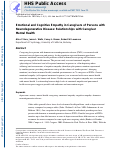 Cover page: Emotional and Cognitive Empathy in Caregivers of People With Neurodegenerative Disease: Relationships With Caregiver Mental Health