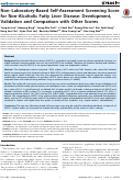 Cover page: Non–Laboratory-Based Self-Assessment Screening Score for Non-Alcoholic Fatty Liver Disease: Development, Validation and Comparison with Other Scores