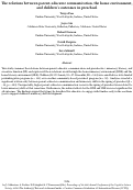 Cover page: The relations between parent–educator communication, the home environment, and children’s outcomes in preschool