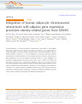 Cover page: Integration of human adipocyte chromosomal interactions with adipose gene expression prioritizes obesity-related genes from GWAS