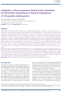 Cover page: Validation of Rearrangement Break Points Identified by Paired-End Sequencing in Natural Populations of Drosophila melanogaster