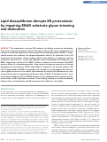 Cover page: Lipid disequilibrium disrupts ER proteostasis by impairing ERAD substrate glycan trimming and dislocation