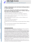 Cover page: Lifetime smoking history and cohort-based smoking prevalence in chronic pancreatitis