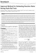 Cover page: Improved Method for Estimating Reaction Rates During Push‐Pull Tests