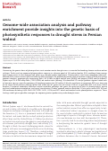 Cover page: Genome-wide association analysis and pathway enrichment provide insights into the genetic basis of photosynthetic responses to drought stress in Persian walnut