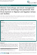 Cover page: Obstetric Hemorrhage and Shock Management: Using the Low Technology Non-pneumatic Anti-Shock Garment in Nigerian and Egyptian Tertiary Care Facilities