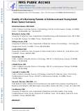 Cover page: Quality of Life Among Parents of Adolescent and Young Adult Brain Tumor Survivors