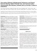 Cover page: Associations between antidepressant adherence and shared decision-making, patient-provider trust, and communication among adults with diabetes: diabetes study of Northern California (DISTANCE).