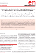 Cover page: Conformation-specific Antibodies Targeting Aggregated Forms of α-synuclein Block the Propagation of Synucleinopathy.