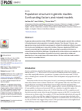 Cover page: Population structure in genetic studies: Confounding factors and mixed models