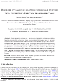 Cover page: Discrete dynamics in cluster integrable systems from geometric \(R\)-matrix transformations