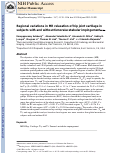 Cover page: Regional variations in MR relaxation of hip joint cartilage in subjects with and without femoralacetabular impingement