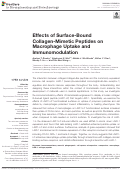 Cover page: Effects of Surface-Bound Collagen-Mimetic Peptides on Macrophage Uptake and Immunomodulation