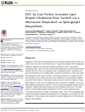 Cover page: HCV 3a Core Protein Increases Lipid Droplet Cholesteryl Ester Content via a Mechanism Dependent on Sphingolipid Biosynthesis