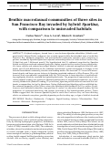 Cover page: Benthic macrofaunal communities of three sites in San Francisco Bay invaded by hybrid Spartina, with comparison to uninvaded habitats