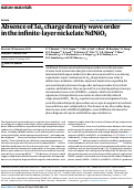 Cover page: Absence of 3a0 charge density wave order in the infinite-layer nickelate NdNiO2