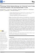 Cover page of Promising Cellular Immunotherapy for Colorectal Cancer Using Classical Dendritic Cells and Natural Killer T Cells