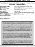 Cover page: Virtual Interviews and the Pediatric Emergency Medicine Match Geography: A National Survey