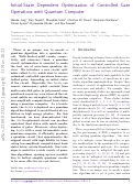 Cover page: Initial-State Dependent Optimization of Controlled Gate Operations with Quantum Computer