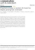 Cover page: Projected increases in western US forest fire despite growing fuel constraints