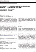 Cover page: Perceptions of a Community Sample about Participation in Future HIV Vaccine Trials in South India