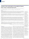 Cover page: Quality-of-Life and Mortality in Hemodialysis Patients: Roles of Race and Nutritional Status