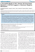Cover page: A Drosophila Model of ALS: Human ALS-Associated Mutation in VAP33A Suggests a Dominant Negative Mechanism
