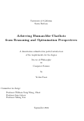 Cover page: Achieving Human-like Chatbots from Reasoning and Optimization Perspectives