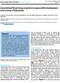 Cover page: Generalized fixed drug eruption to piperacillin/tazobactam and review of literature