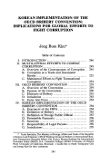 Cover page: Korean Implementation of the OECD Bribery Convention: Implications for Global Efforts to Fight Corruption