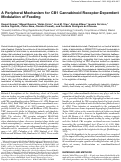 Cover page: A Peripheral Mechanism for CB1 Cannabinoid Receptor-Dependent Modulation of Feeding