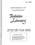 Cover page: IONIZATION ENERGY LOSS OF ELECTRONS AND THEIR RANGE IN LIQUID HYDROGEN