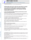 Cover page: ImPlementation REsearCh to DEvelop Interventions for People Living with HIV (the PRECluDE consortium): Combatting chronic disease comorbidities in HIV populations through implementation research