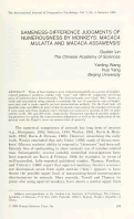 Cover page: Sameness-difference Judgments of Numerousness by Monkeys:       <em>Macaca mulatta</em>       and       <em>Macaca assamensis</em>