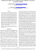 Cover page: "Dancing on the ceiling": The role of different forms of thinking on retrospective reevaluation in children