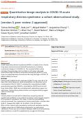 Cover page: Quantitative image analysis in COVID-19 acute respiratory distress syndrome: a cohort observational study.