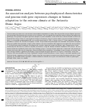 Cover page: An association analysis between psychophysical characteristics and genome-wide gene expression changes in human adaptation to the extreme climate at the Antarctic Dome Argus