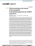 Cover page: Phenomenology and content of the inhaled N, N-dimethyltryptamine (N, N-DMT) experience