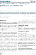 Cover page: Interphase Nucleo-Cytoplasmic Shuttling and Localization of SIRT2 during Mitosis