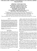 Cover page: A Discussion on the Consistency of Driving Behavior across Laboratory and Real Situational Studies