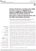 Cover page: Dietary Prebiotics and Bioactive Milk Fractions Improve NREM Sleep, Enhance REM Sleep Rebound and Attenuate the Stress-Induced Decrease in Diurnal Temperature and Gut Microbial Alpha Diversity