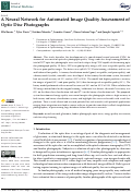 Cover page: A Neural Network for Automated Image Quality Assessment of Optic Disc Photographs