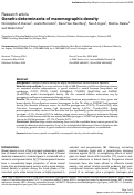 Cover page: Genetic determinants of mammographic density