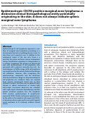 Cover page: Epidermotropic CXCR3 positive marginal zone lymphoma: a distinctive clinical histopathological entity potentially originating in the skin; it does not always indicate splenic marginal zone lymphoma