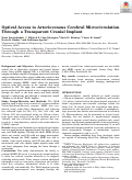 Cover page: Optical Access to Arteriovenous Cerebral Microcirculation Through a Transparent Cranial Implant