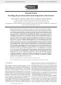 Cover page: Decoding the precision of historical temperature observations