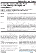 Cover page: Community Income, Healthy Food Access, and Repeat Surgery for Kidney Stones.